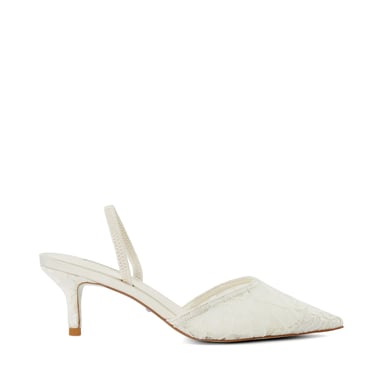 Dune Ladies Compassion - Floral Lace Kitten Heel Wedding Slingbacks