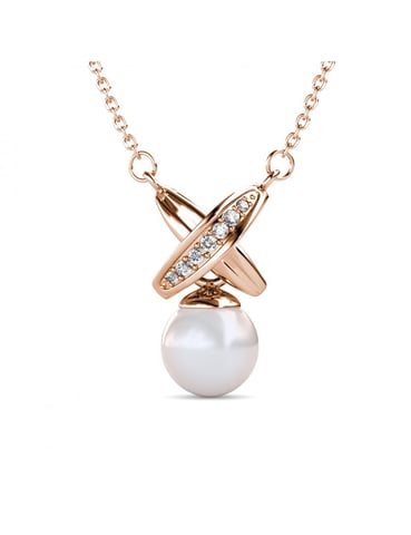 Colgantes Chris Pearl - Oro rosa y cristal