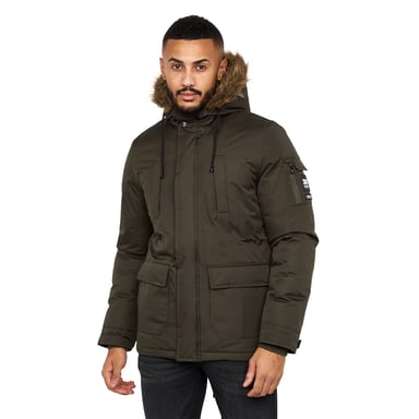 Crosshatch Mens Parkmoore Parka (Dark Olive)