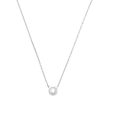 Amor chain with pendant Unisex necklace by amor, letter U, Letter, stainless steel yellow gold plated