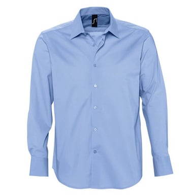 SOLS Mens Brighton Long Sleeve Fitted Work Shirt (Bright Sky)