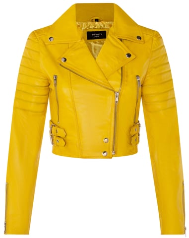 Chaqueta de cuero recortada Brando para mujer - Longtown