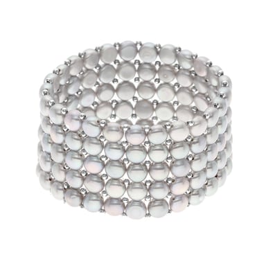 Bracelet 5 Rows of Real Freshwater Pearls - 4 mm