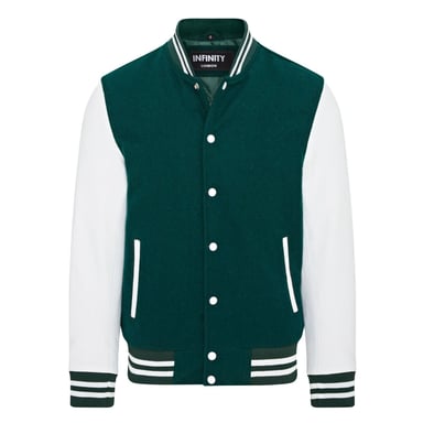 Chaqueta bomber universitaria de cuero y lana con diseño de béisbol Letterman - Génova
