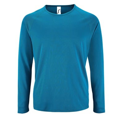 SOLS Mens Sporty Long Sleeve Performance T-Shirt (Aqua)