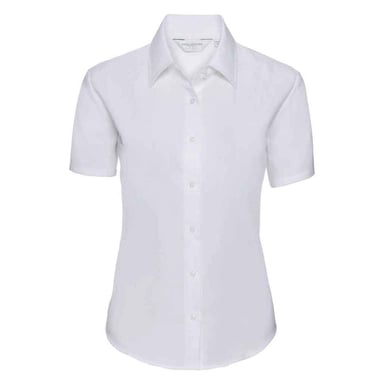 Russell Collection Womens/Ladies Oxford Short-Sleeved Shirt (White)