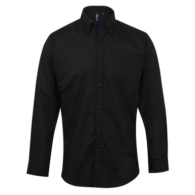 Premier Mens Signature Oxford Long Sleeve Work Shirt (Black)