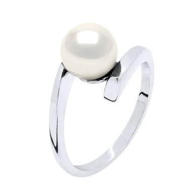 Ring Real Cultured Freshwater Pearl Round 7-8 mm