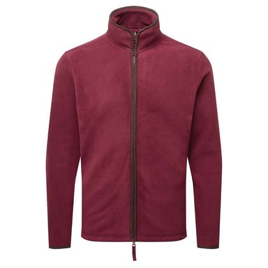 Premier Mens Artisan Fleece Jacket (Burgundy/Brown)