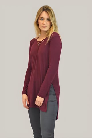 Lattice V Neck Tunic Top Dress