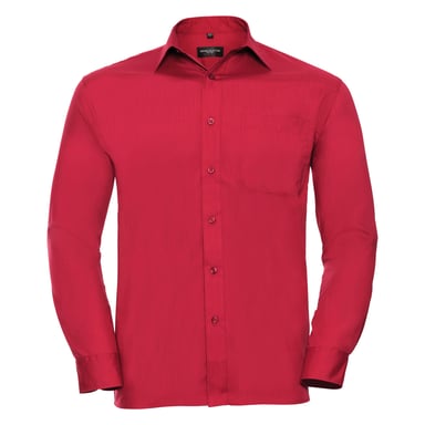 Russell Collection Mens Long Sleeve Shirt (Classic Red)