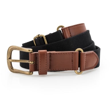 Asquith & Fox Mens Faux Leather And Canvas Belt (Black)