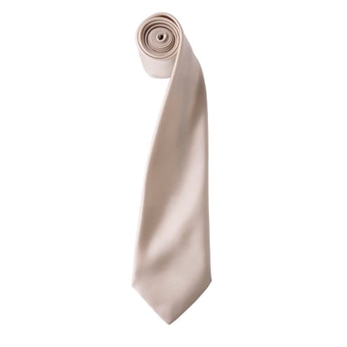 Premier Unisex Adult Colours Satin Tie (Natural)