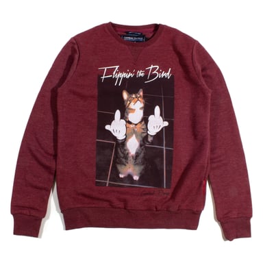 Criminal Damage Burgundy 'Flippin' Sweatshirt