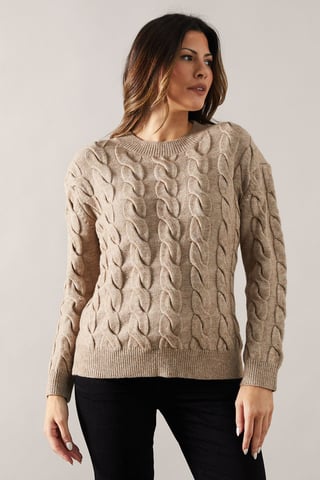 Chunky Cable Knit Crew Neck Jumper