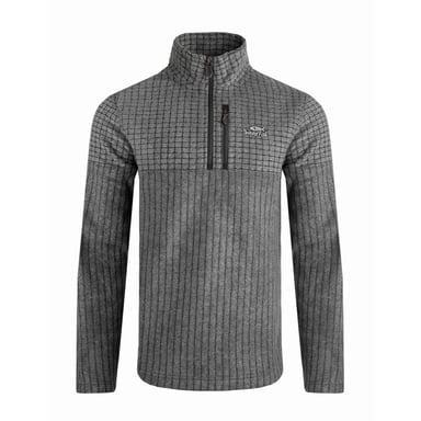 Weird Fish Mens Longmont Grid Eco Friendly Quarter Zip Fleece Top (Navy)