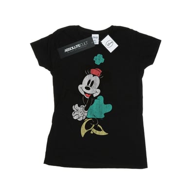 Disney Womens/Ladies Minnie Mouse Shamrock Hat Cotton T-Shirt (Black)