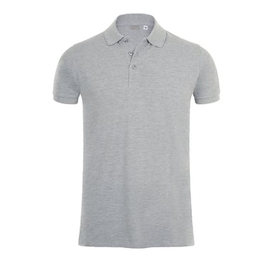 SOLS Mens Phoenix Short Sleeve Pique Polo Shirt (Grey Marl)