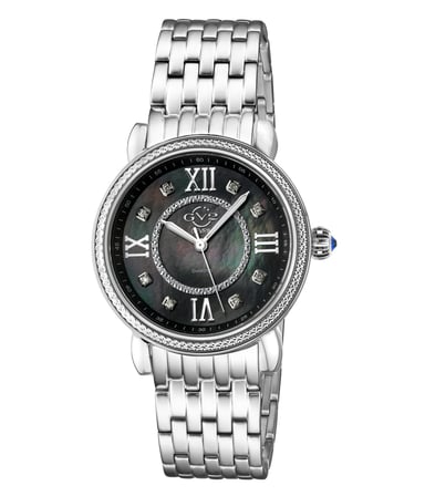 GV2 Reloj de pulsera Marsala para mujer con movimiento de cuarzo suizo y diamantes