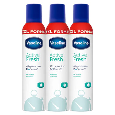 Vaseline ProDerma Anti Perspirant Deodorant For Women, Active Fresh, 3 Pk, 250ml