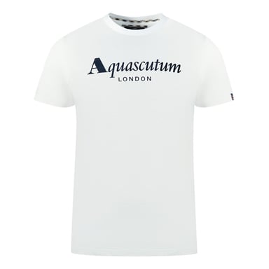 Camiseta blanca con logotipo de la marca Aquascutum London