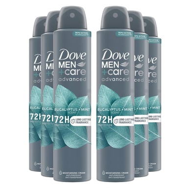 Dove Men+Care Advanced AntiPerspirant Deodorant Spray Eucalyptus + Mint, 6x200ml