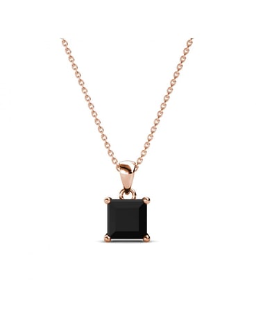 Colgantes cuadrados simples - Oro rosa y negro