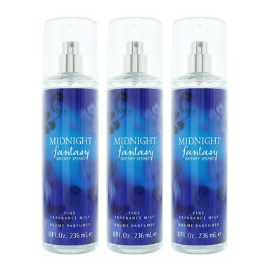 Britney Spears Midnight Fantasy Fine Fragrance Mist 236ml For Her Women x 3