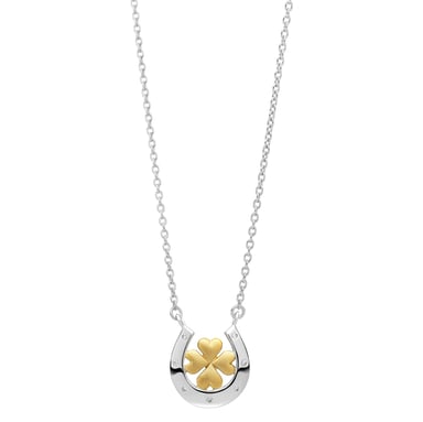 Orphelia 'Signature' Women's 925 Sterling Silver Chain with Pendant - Silver/Gold ZK-7517