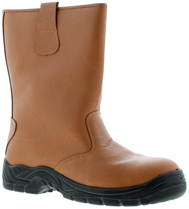 Tradesafe Mens Safety Boots Riggers Slip On tan