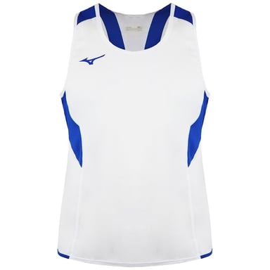 Mizuno Team Authentic - Camiseta sin mangas para niños, color blanco y azul