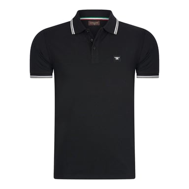 Cappuccino Italia Polo SS Polo Applique Pique Negro