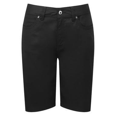 Premier Womens/Ladies Chino Shorts (Black)
