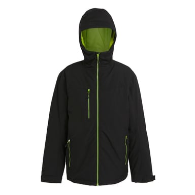 Regatta Mens Navigate Insulated Waterproof Jacket (Black/Lime Green)
