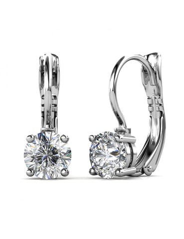 Pendientes Redondos - Plata y Cristal