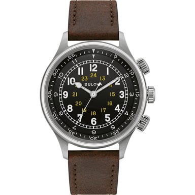 Bulova A-15 Pilot Men's Brown Watch 96A245