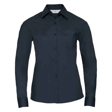 Russell Collection Womens/Ladies Poplin Easy-Care Long-Sleeved Formal Shirt (French Navy)