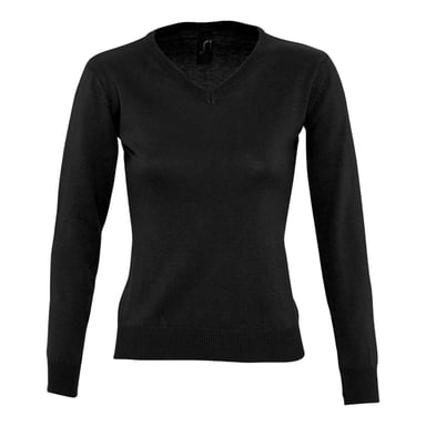SOLS Womens/Ladies Galaxy V Neck Sweatshirt (Black)