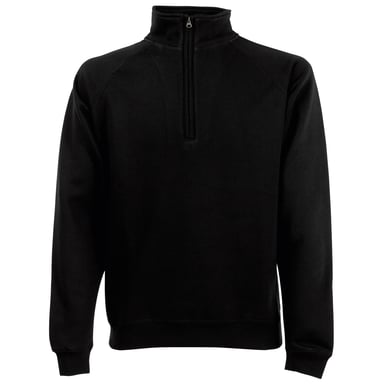 Fruit Of The Loom Mens Premium 70/30 Zip Neck Sweatshirt (Black)