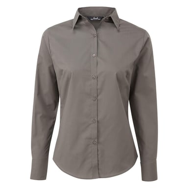 Premier Womens/Ladies Long-Sleeved Shirt (Dark Grey)