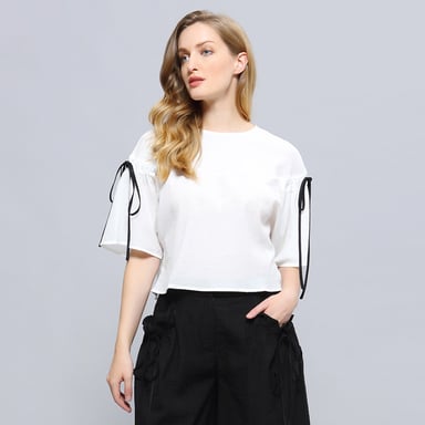 Tulip sleeves crop top