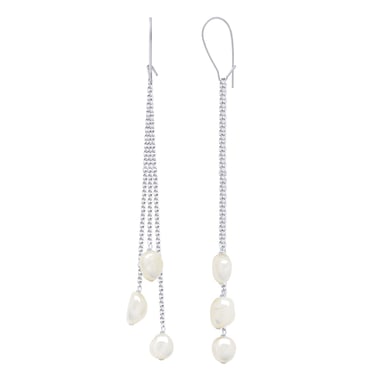 Earrings Real Cultured Freshwater Pearls Baroque 6-7 mm