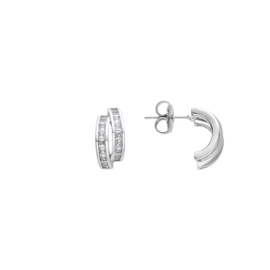 Pendientes Luxenter Axsy,de Circonita Brillante,acabados en rodio
