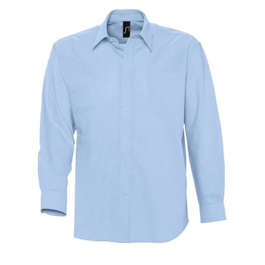 SOLS Mens Oxford Long-Sleeved Shirt (Sky Blue)