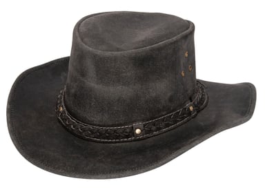 Sombrero de vaquero australiano de cuero auténtico
