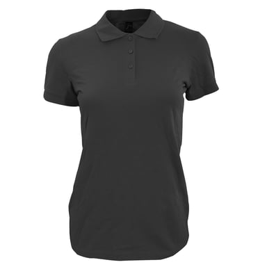 SOLS Womens/Ladies Perfect Pique Short Sleeve Polo Shirt (Black)