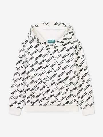 KENZO Kids Logo Print Hoodie in Ivory