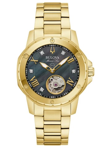 Bulova Marine Star Women's Gold Watch 97P171