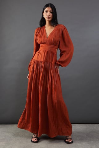Premium Satin Open Back Maxi Dress