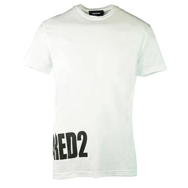 Dsquared2 camiseta blanca con logo lateral grande